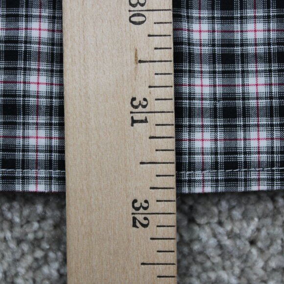 Ariat Pro Series Stretch Shirt Mens Large Black/White/Red Plaid L/S Cotton Blend - Picture 12 of 13